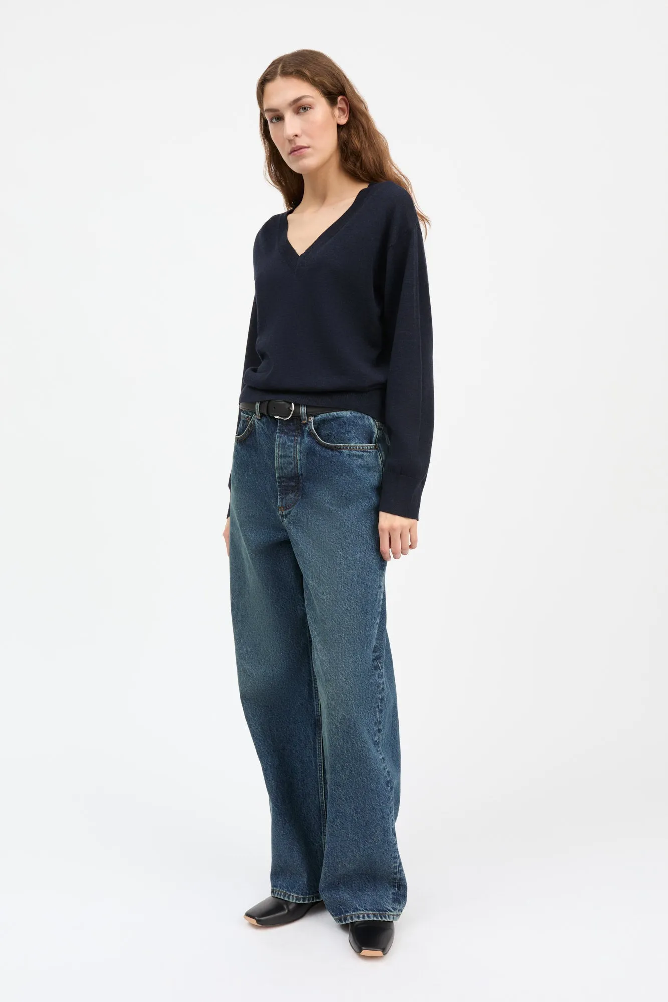 Amethyst V-neck jumper - Dark navy sold by Skall Studio product image thumbnail 3