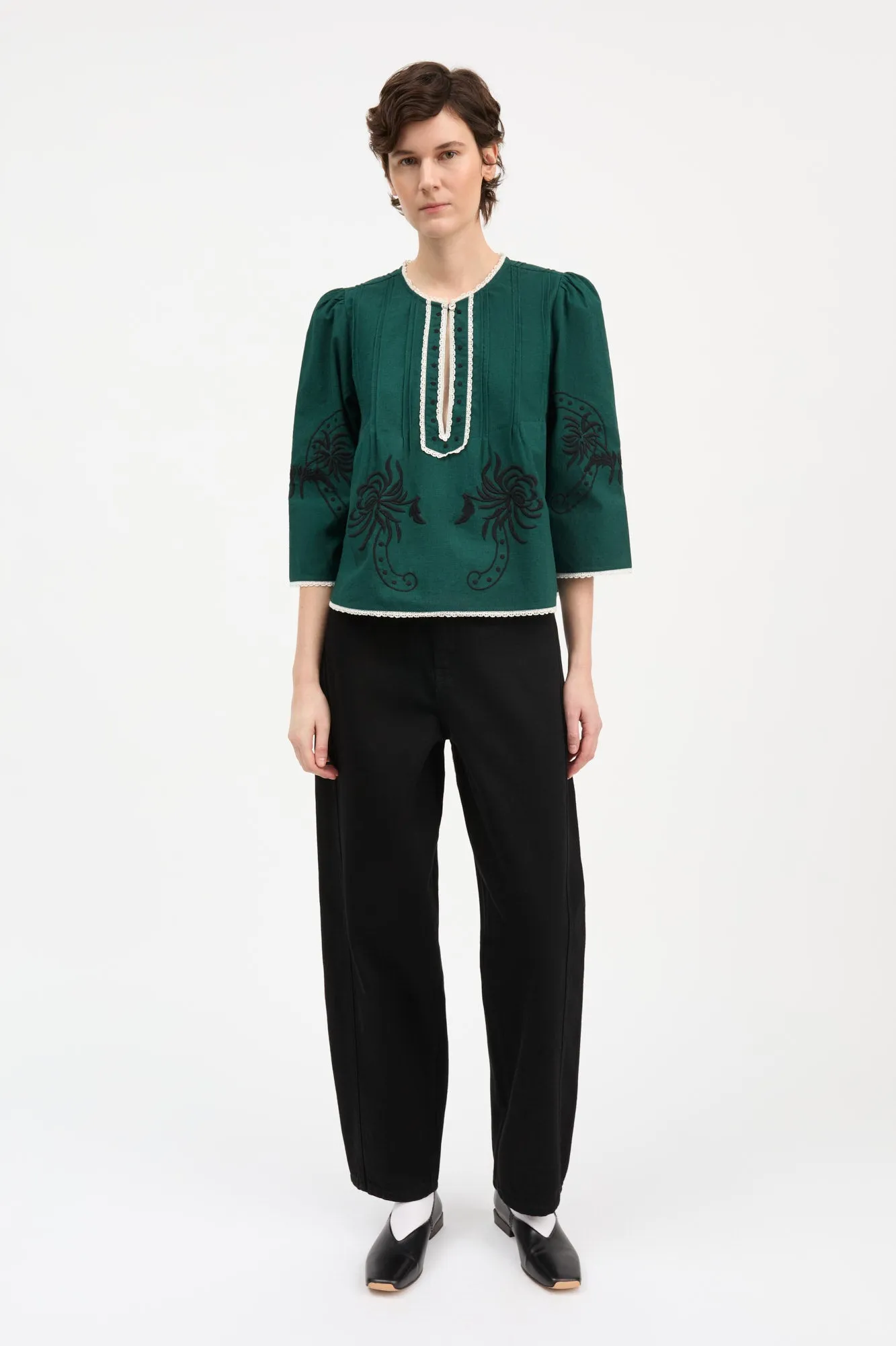 Irma blouse - Deep green sold by Skall Studio product image thumbnail 3