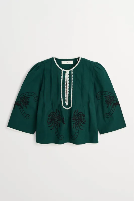 Irma blouse - Deep green made by Skall Studio