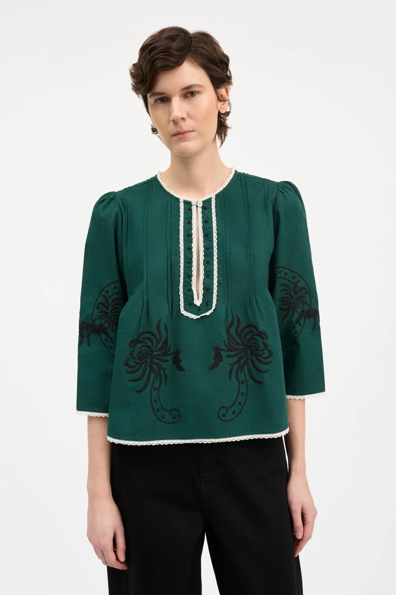 Irma blouse - Deep green sold by Skall Studio product image thumbnail 2
