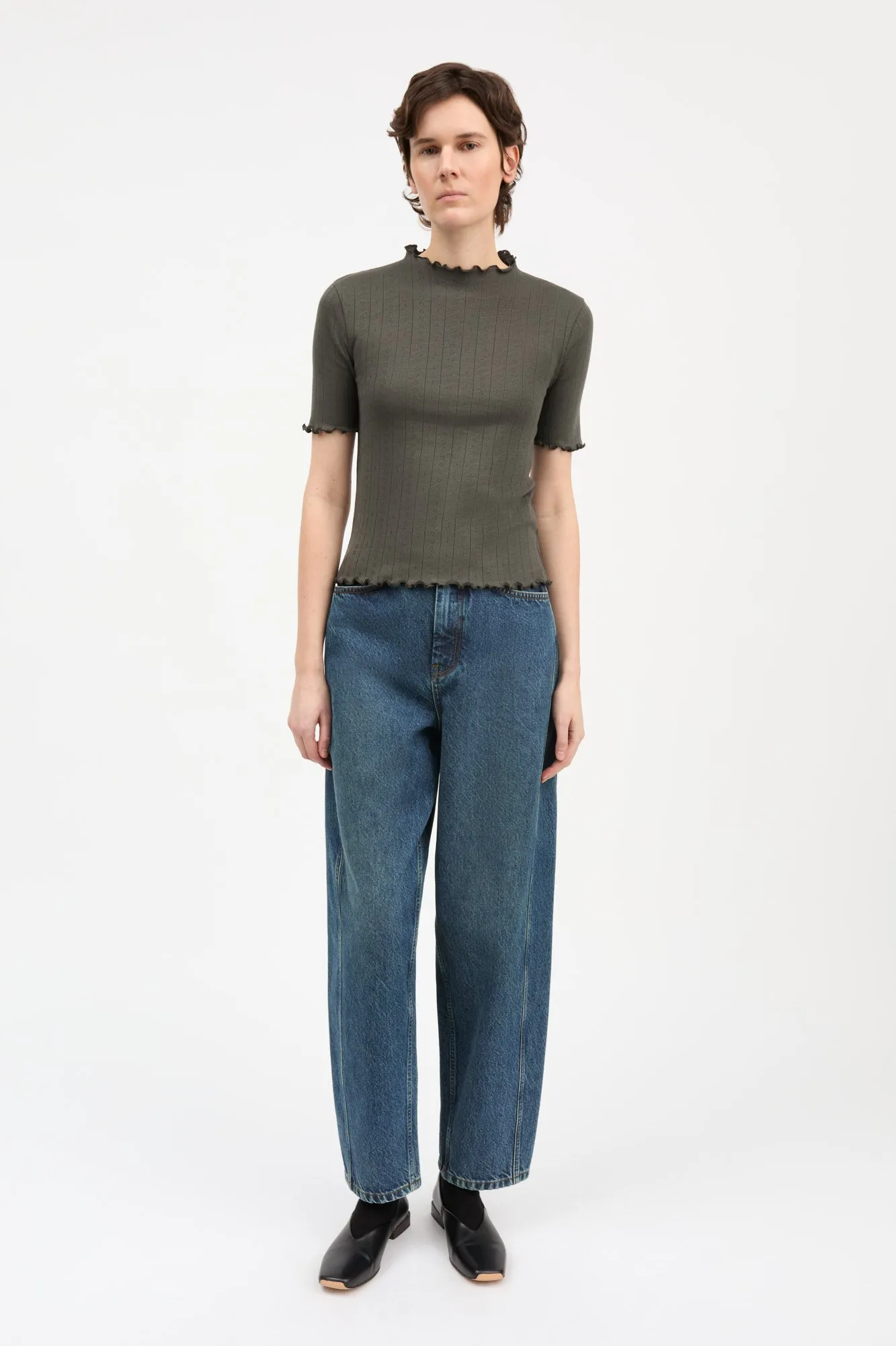Edie t-neck tee - Dark green sold by Skall Studio product image thumbnail 3