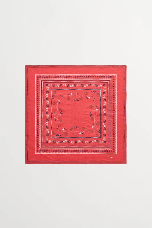 Skall floral scarf 55x55 - Faded red made by Skall Studio