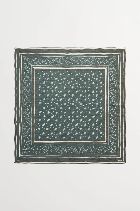 Skall classic scarf 90x90 - Dark green/brown made by Skall Studio