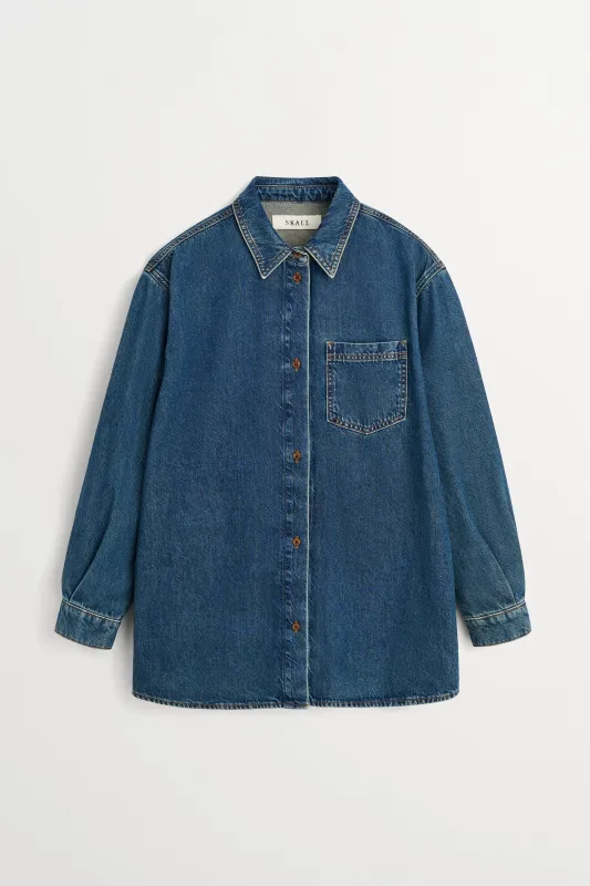 Edgar shirt - Washed dark blue made by Skall Studio