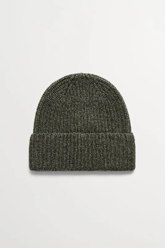 Leya beanie - Deep green mélange made by Skall Studio