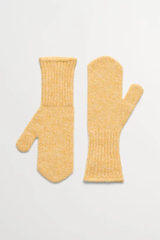 Olivia mittens - Light yellow mélange made by Skall Studio