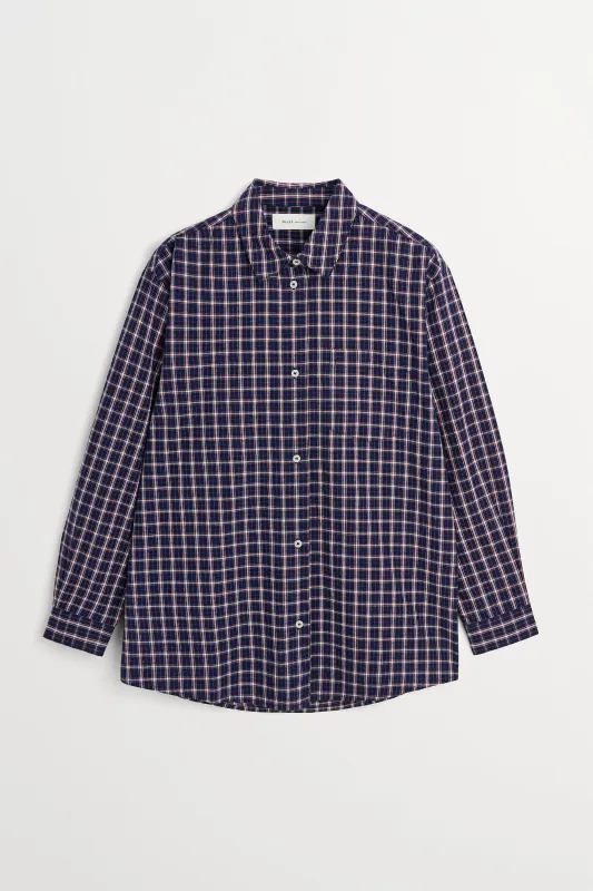 Edgar shirt - Navy/White/Red check made by Skall Studio