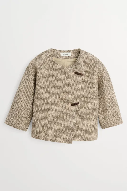 Clothilde blazer - Brown/Cream herringbone made by Skall Studio