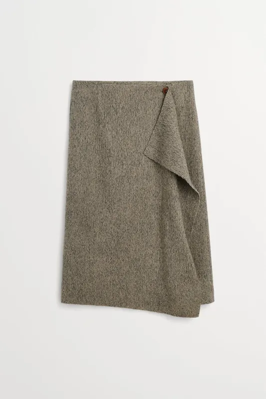 Margaret skirt - Brown/Grey herringbone made by Skall Studio
