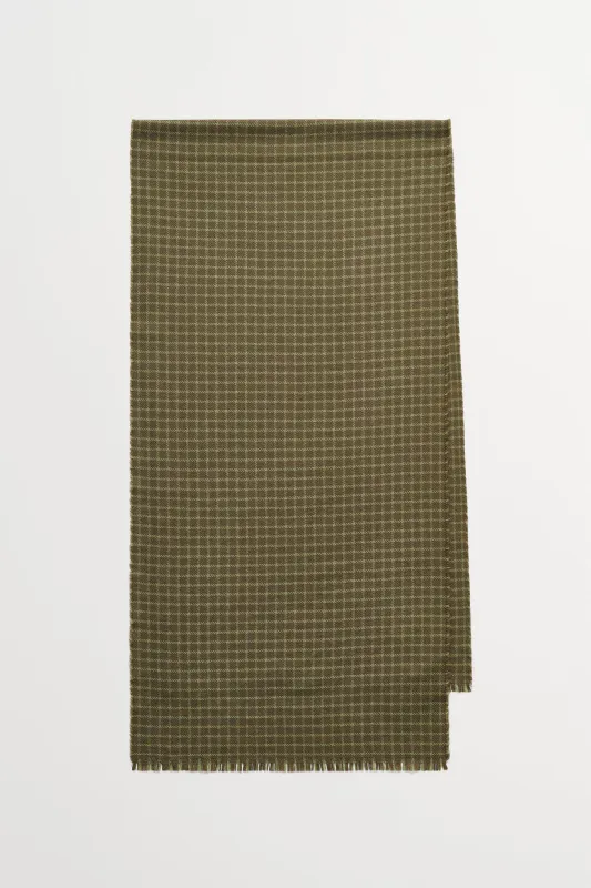 Nadelle scarf - Brown/Green check made by Skall Studio