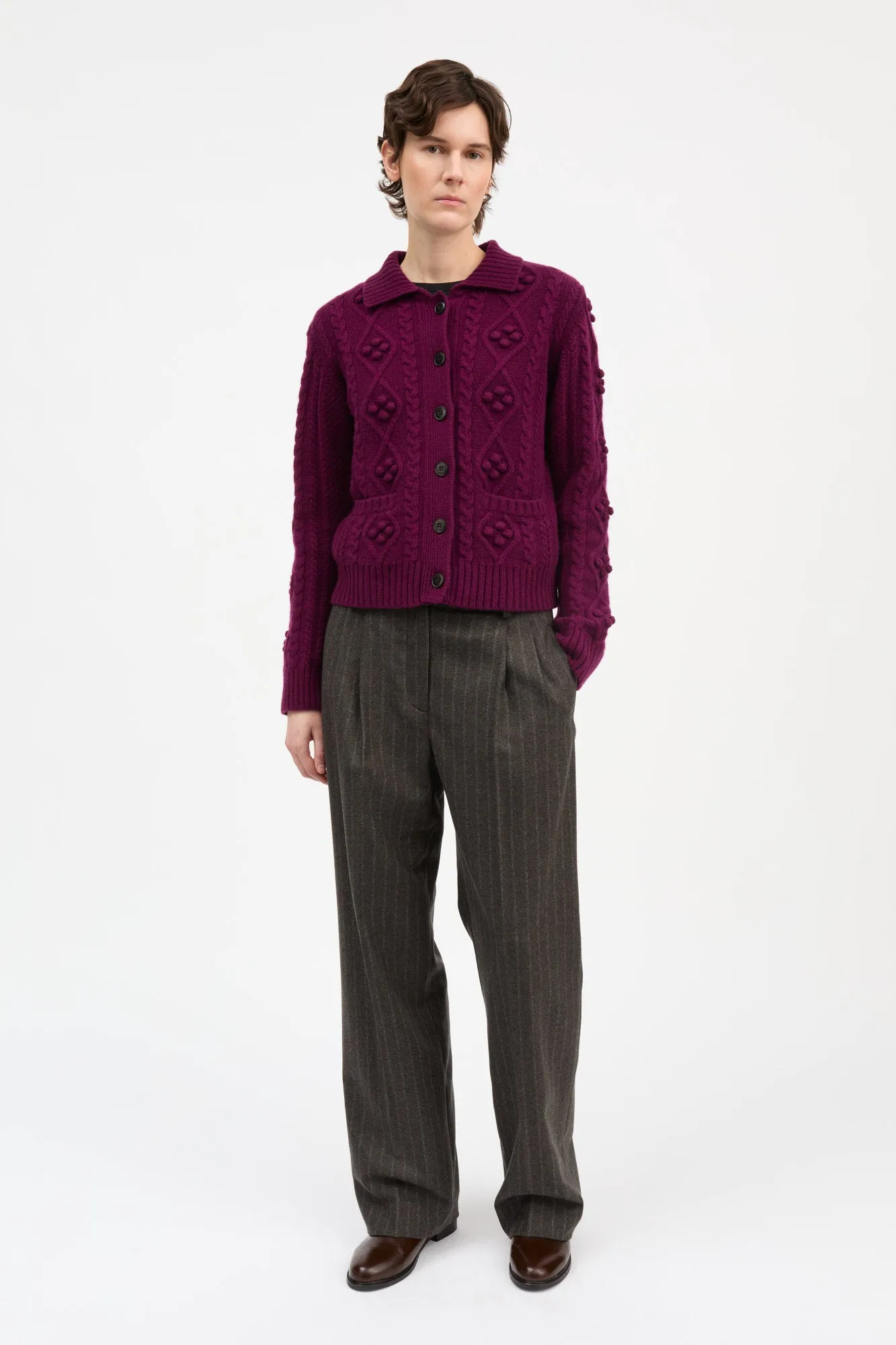 Alvilda cardigan - Dark berry sold by Skall Studio product image thumbnail 3