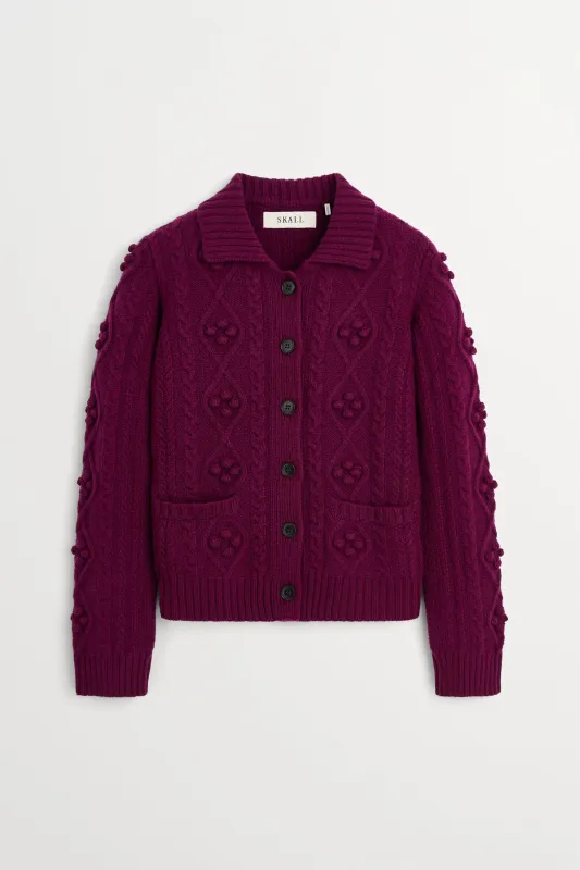 Alvilda cardigan - Dark berry made by Skall Studio