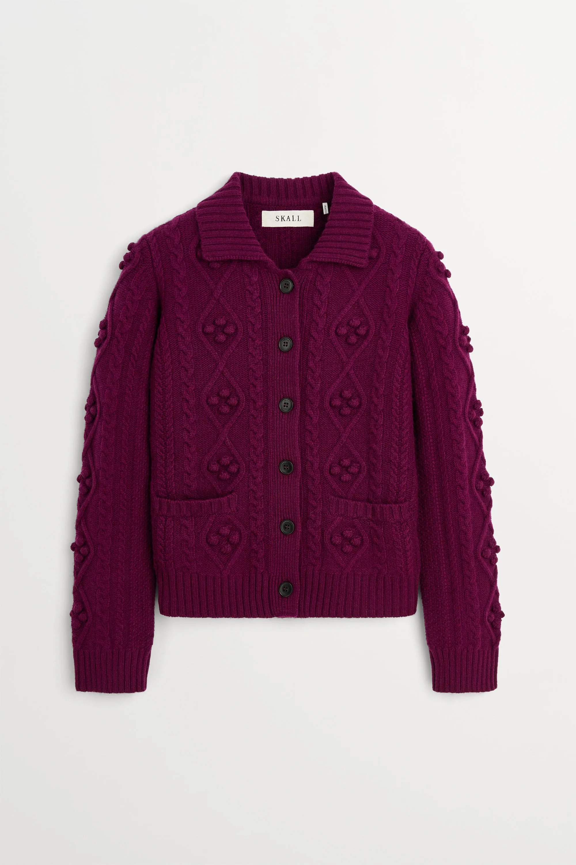 Alvilda cardigan - Dark berry sold by Skall Studio