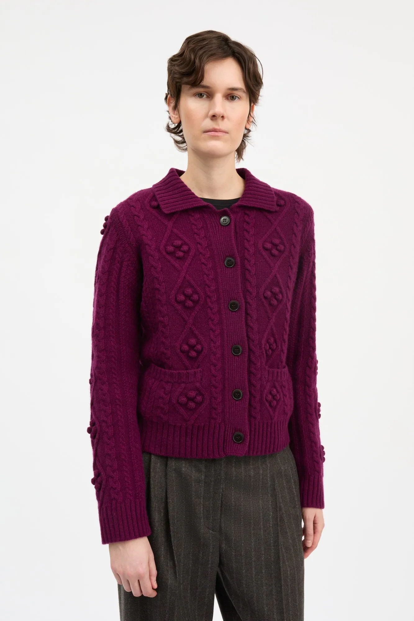 Alvilda cardigan - Dark berry sold by Skall Studio product image thumbnail 2