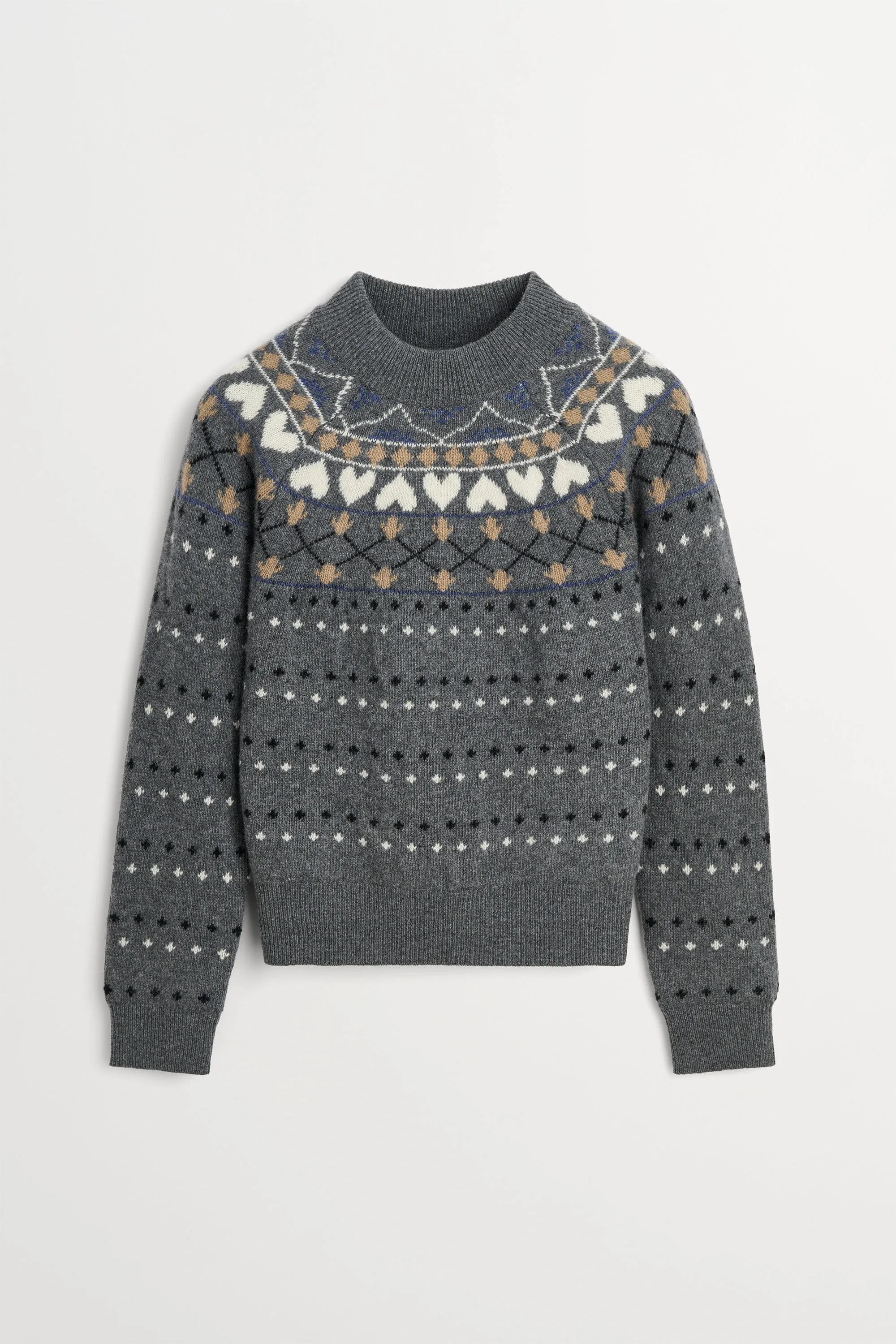 Misty jumper - Grey jacquard sold by Skall Studio