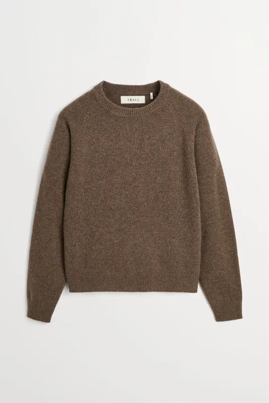 Drew o-neck - Brown mélange made by Skall Studio