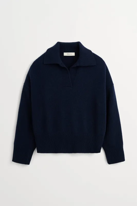 Dean V-neck jumper - Navy made by Skall Studio