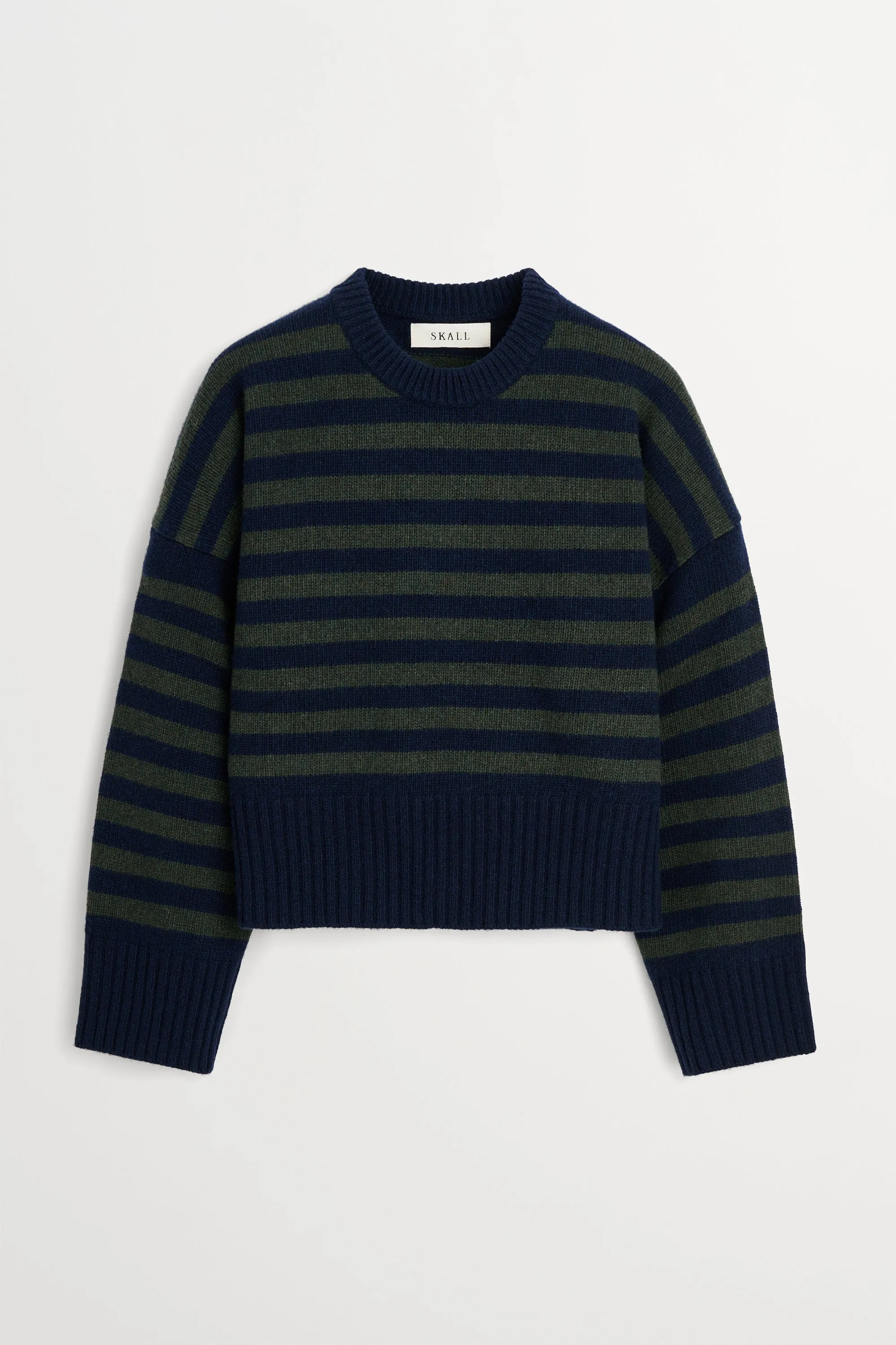 Campa Jumper - Navy/Dark green stripe sold by Skall Studio
