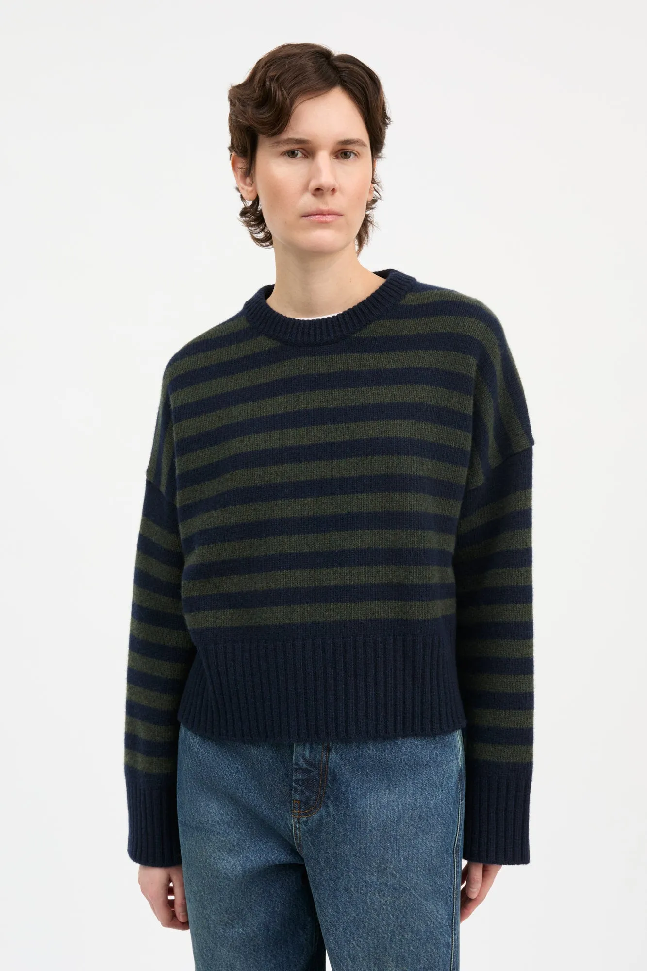 Campa Jumper - Navy/Dark green stripe sold by Skall Studio product image thumbnail 2