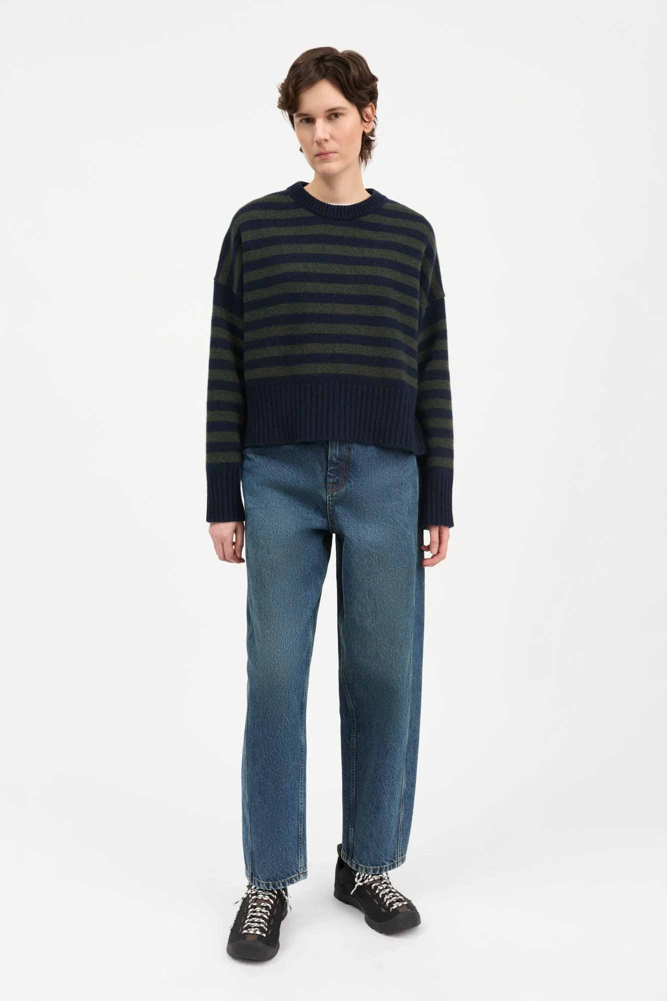 Campa Jumper - Navy/Dark green stripe sold by Skall Studio product image thumbnail 3