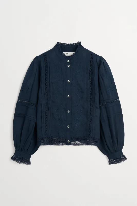 Velina shirt - Dark navy made by Skall Studio