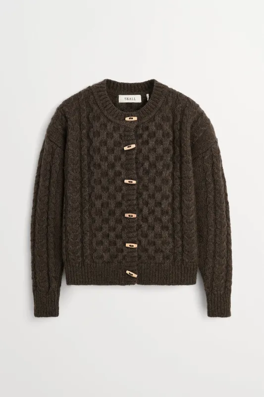 Lennox cardigan - Dark brown made by Skall Studio