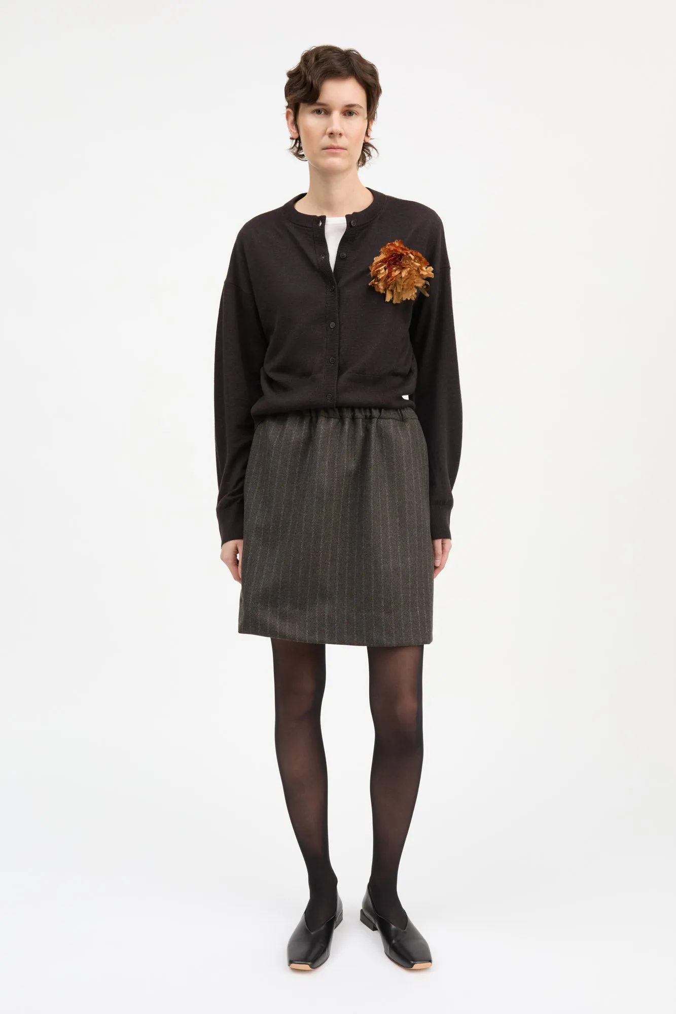 Marcella Skirt - Brown/Black pinstripe sold by Skall Studio product image thumbnail 2