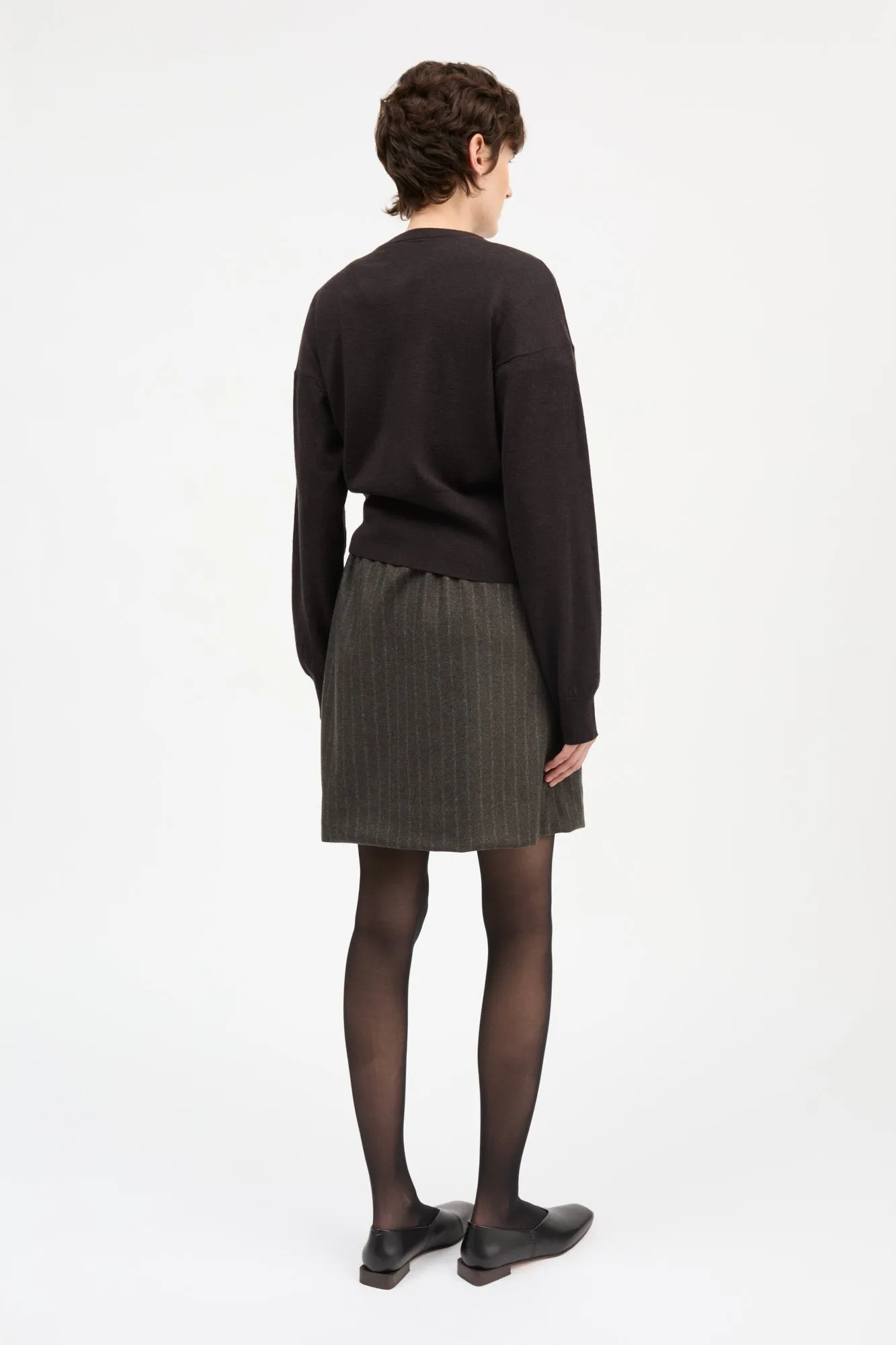 Marcella Skirt - Brown/Black pinstripe sold by Skall Studio product image thumbnail 4