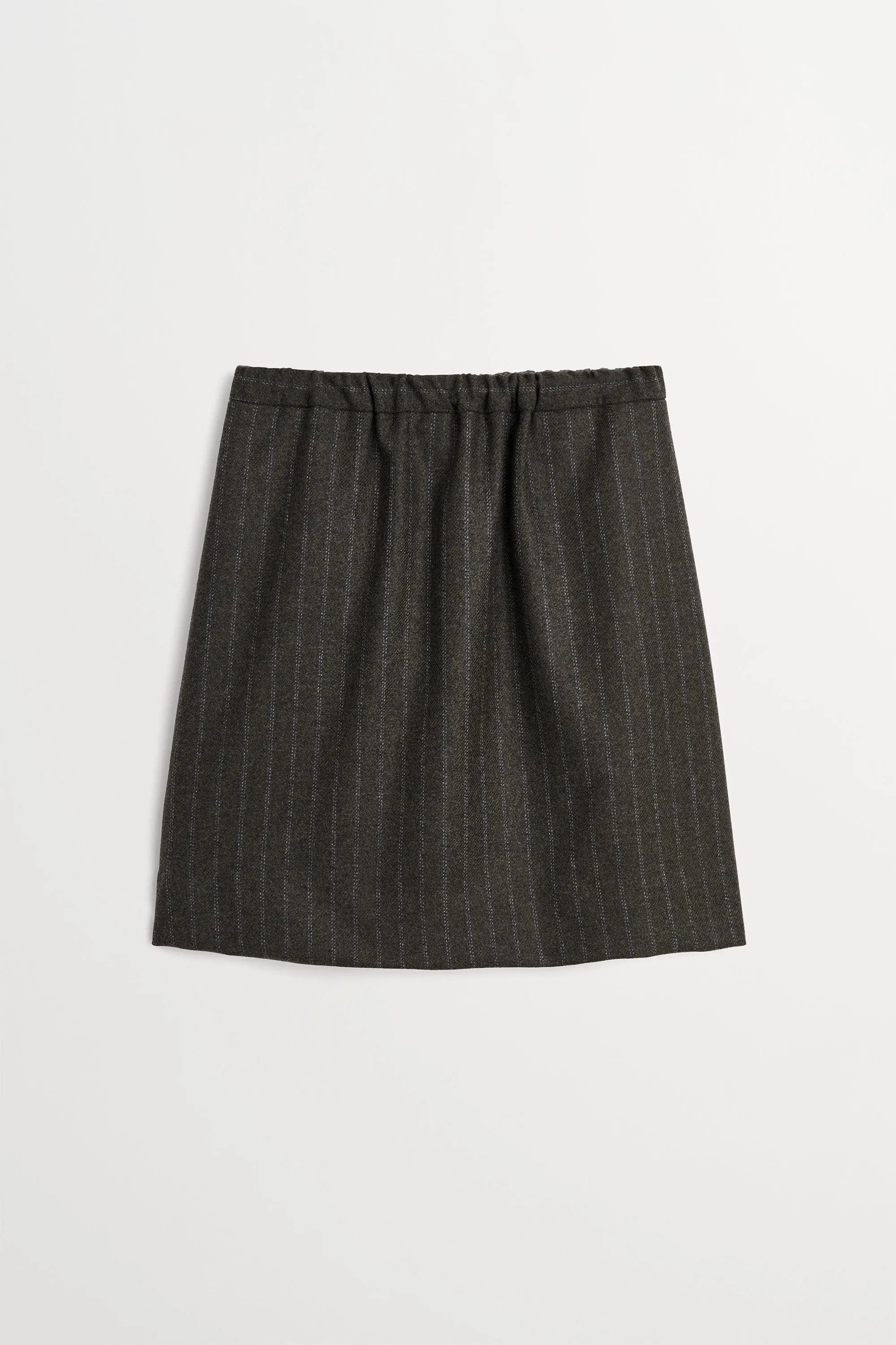 Marcella Skirt - Brown/Black pinstripe sold by Skall Studio