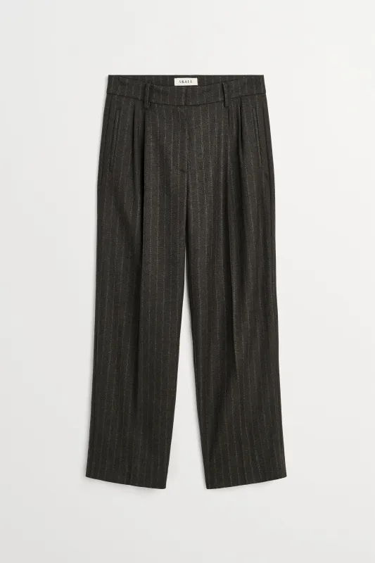 Harry trousers - Brown/Black pinstripe made by Skall Studio