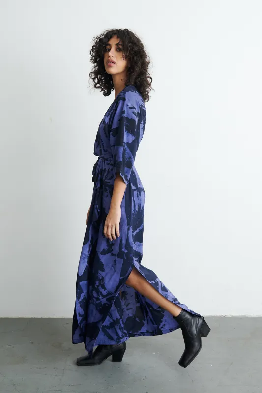 Letsa Wrap Dress in Rorschach sold by Osei-Duro