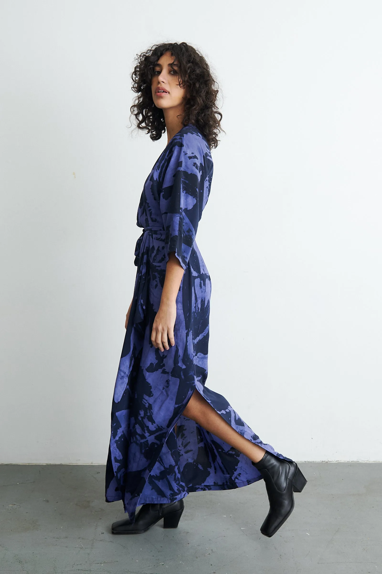 Letsa Wrap Dress in Rorschach sold by Osei-Duro