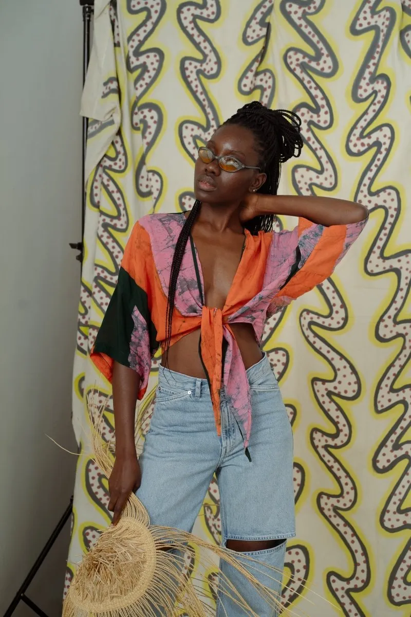 Epo Tie Top in Carmine sold by Osei-Duro product image thumbnail 4