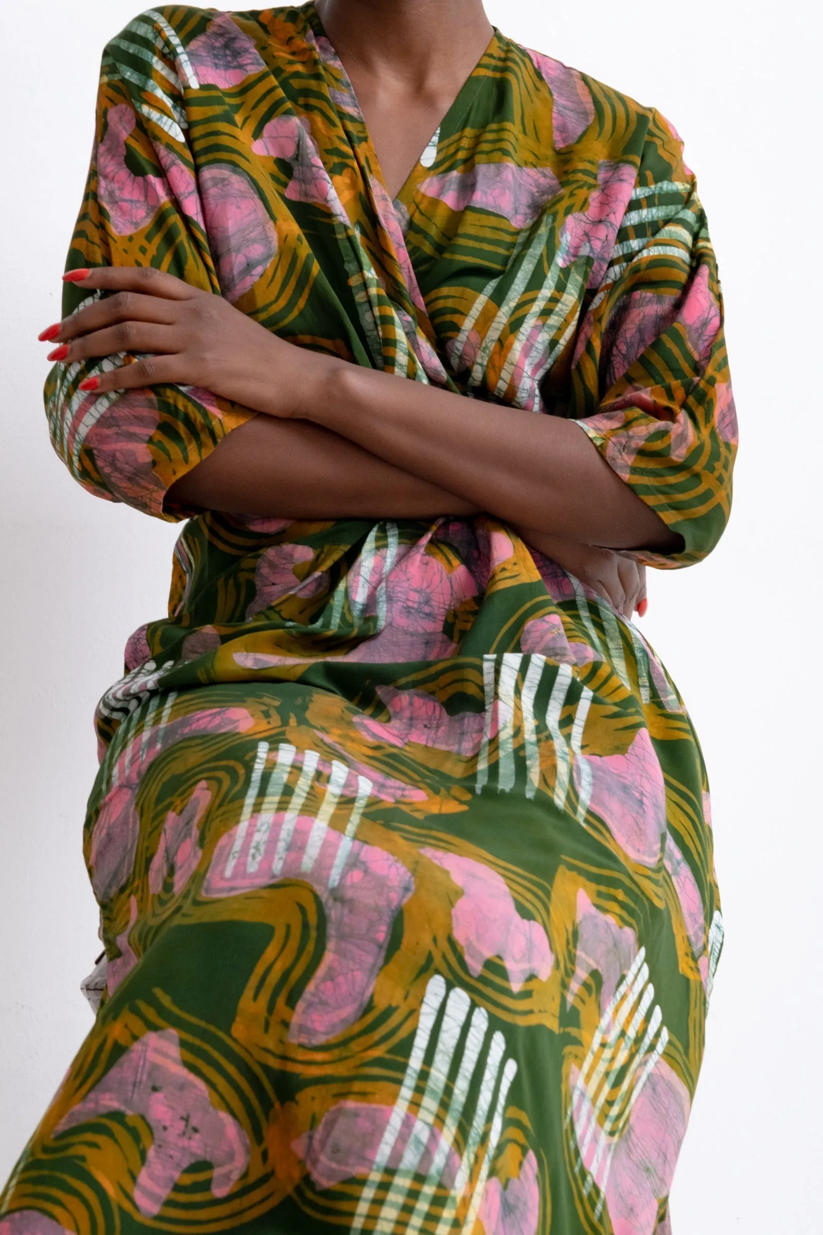 Letsa Wrap Dress in Waters sold by Osei-Duro product image thumbnail 3