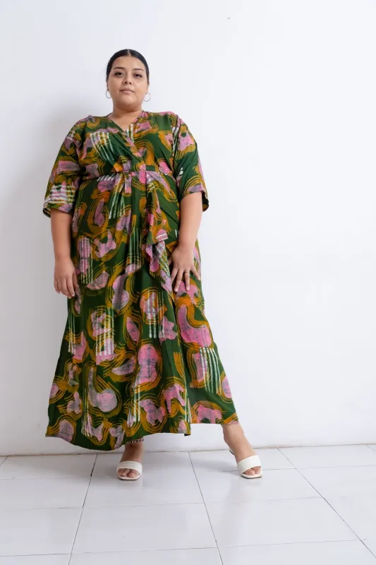 Letsa Wrap Dress in Waters sold by Osei-Duro