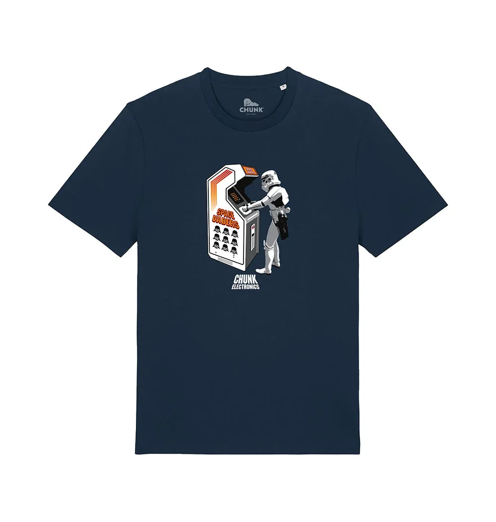 Space Vaders Navy T-Shirt Plus sold by Chunk