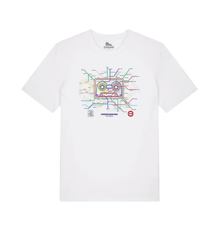 Underground Sounds White T-Shirt Plus sold by Chunk
