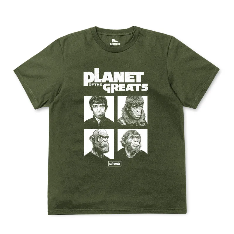 Planet Of the Greats Khaki T-Shirt sold by Chunk