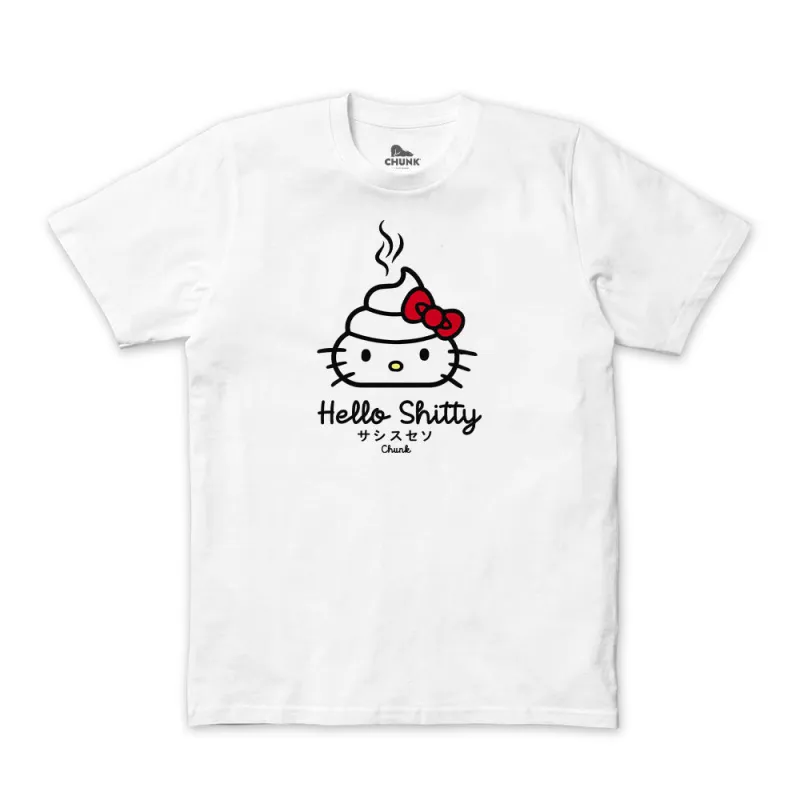 Hello Shitty White T-Shirt sold by Chunk
