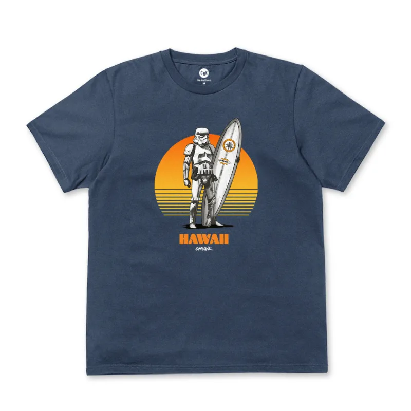 Hawaii Surfer Faded Denim T-Shirt sold by Chunk