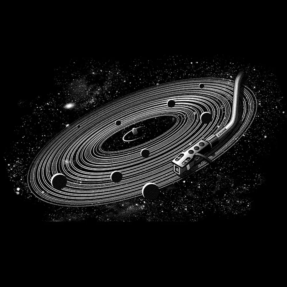 Vinyl Galaxy Black Tote Bag sold by Chunk product image thumbnail 3