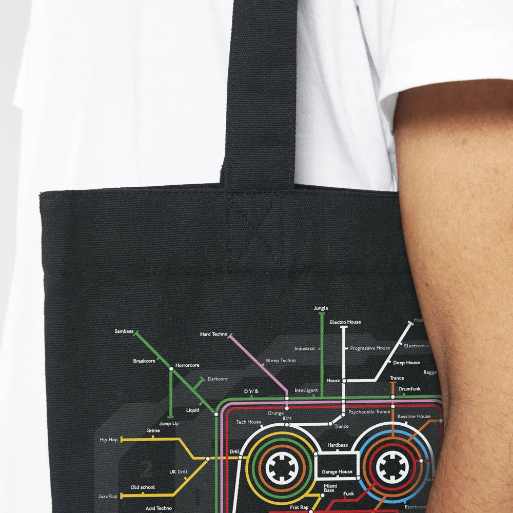 Underground Sounds Black Tote Bag sold by Chunk product image thumbnail 2