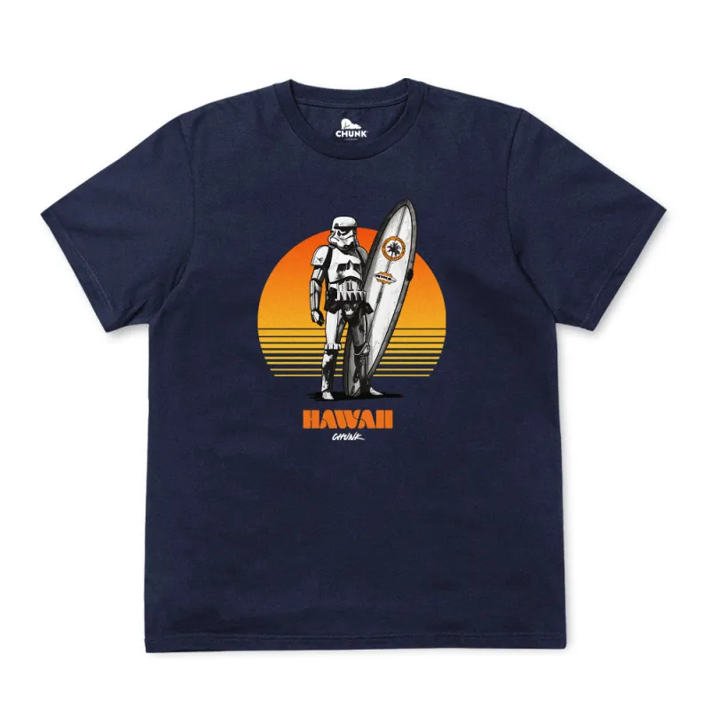 Hawaii Surfer French Navy T-Shirt sold by Chunk