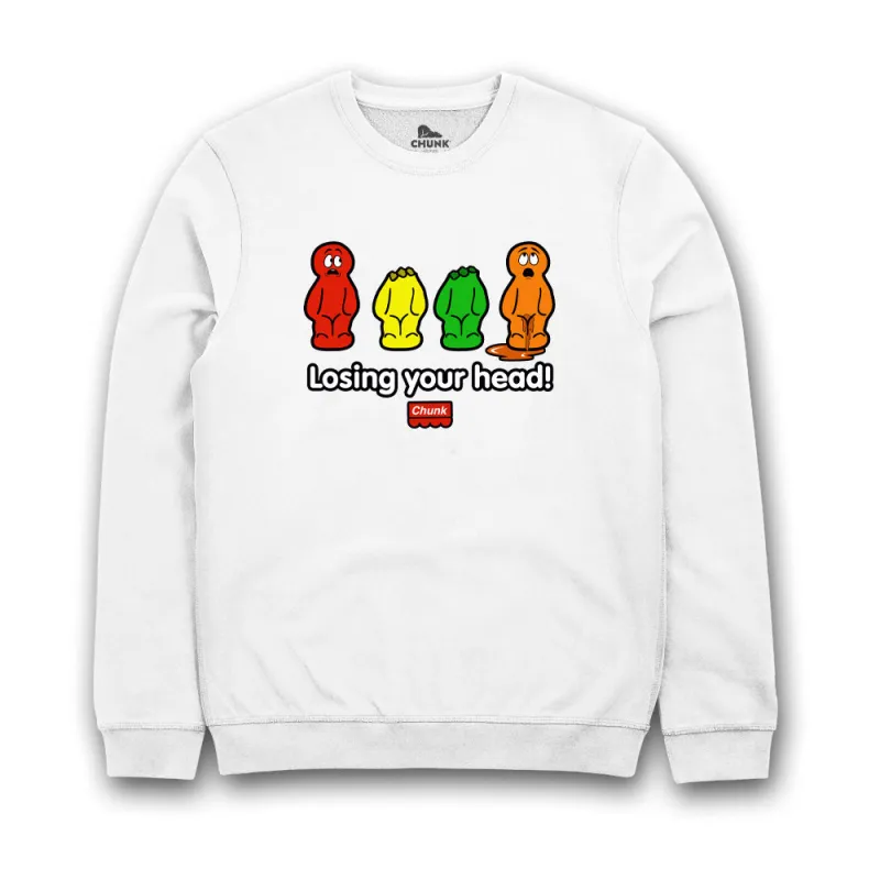 Losing Your Head White Sweatshirt sold by Chunk