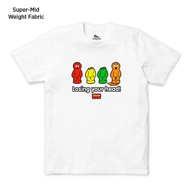 Losing Your Head White T-Shirt made by Chunk