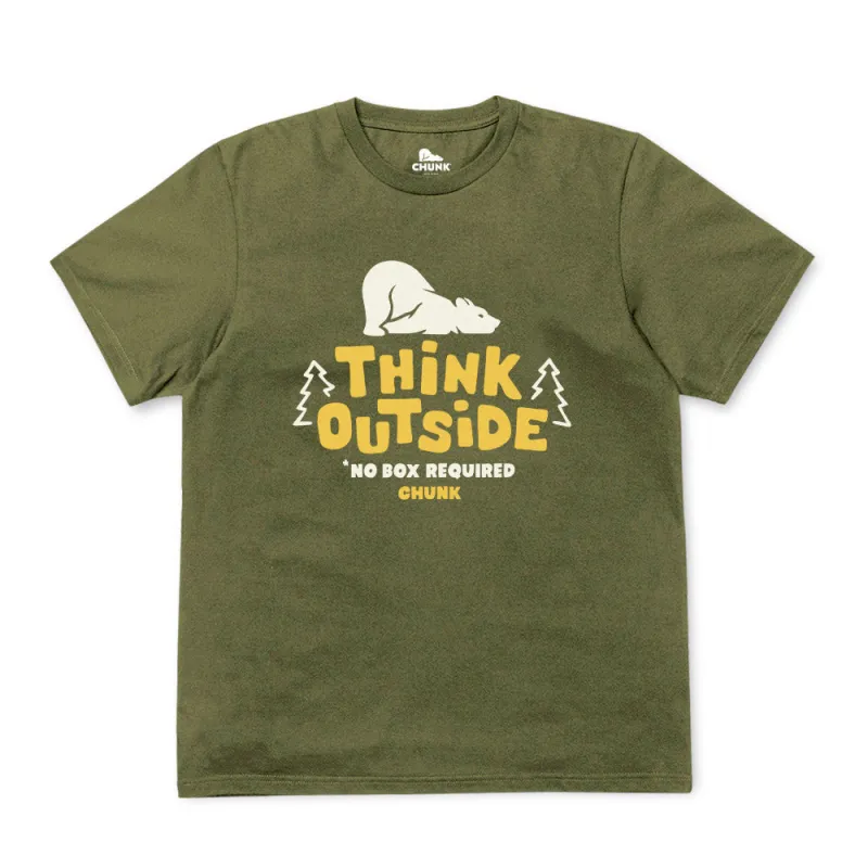 Think Outside Forest Green T-Shirt sold by Chunk