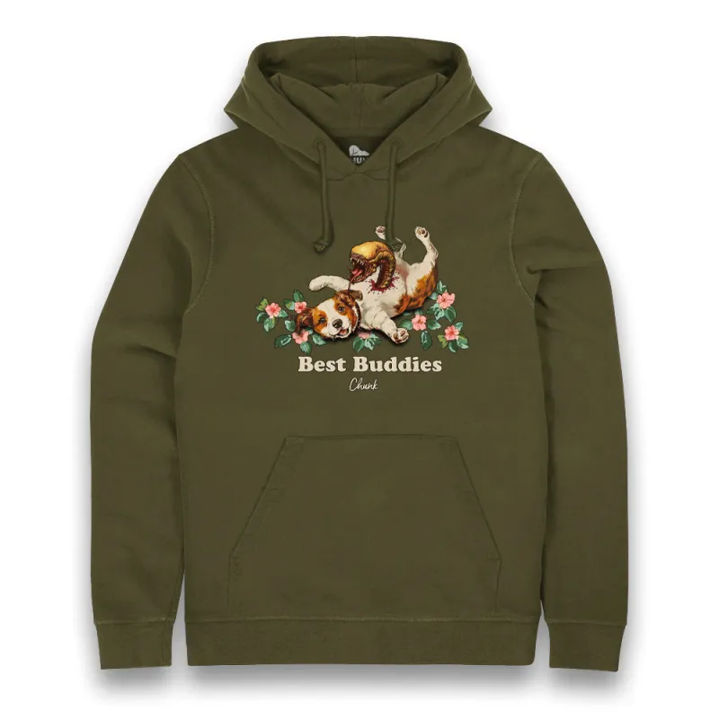 Best Buddies Forest Green Hoodie made by Chunk