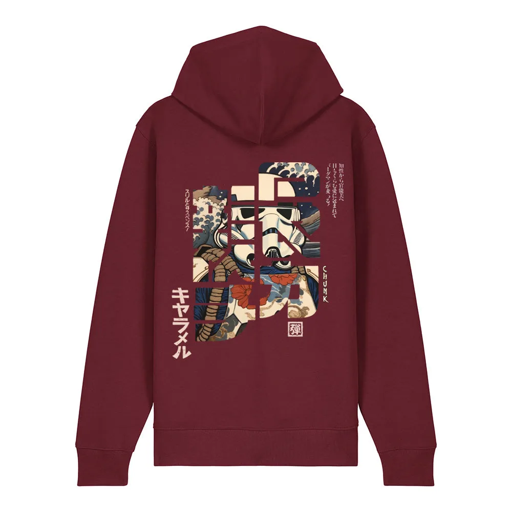Storm Calligraphy Burgundy Zip Up Hoodie sold by Chunk