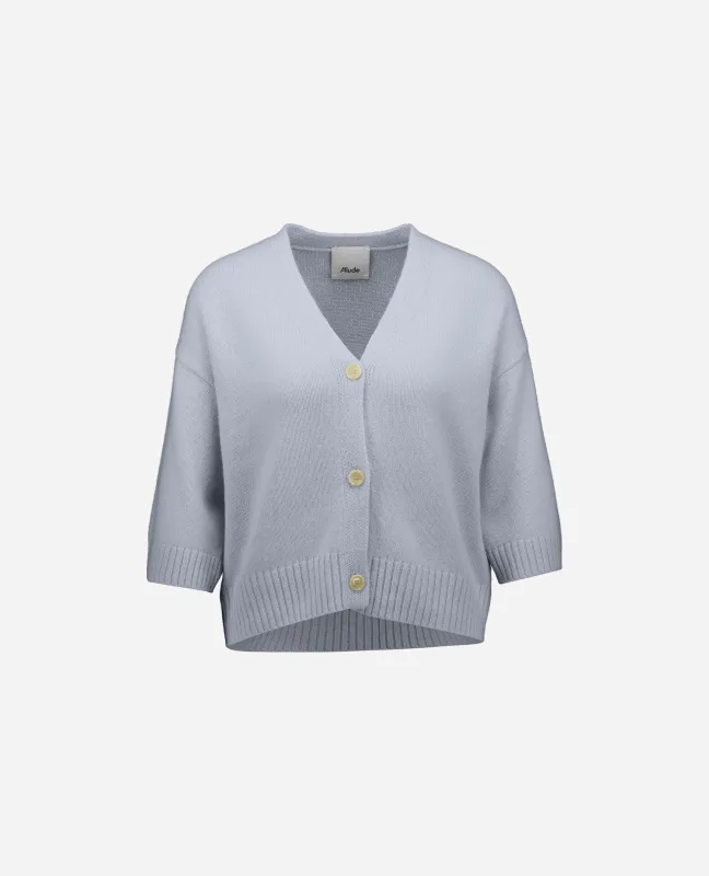 Cashmere Strickjacke in Blau sold by Allude