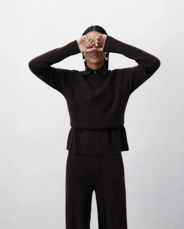 Woll-Mischung Pullover in Braun sold by Allude